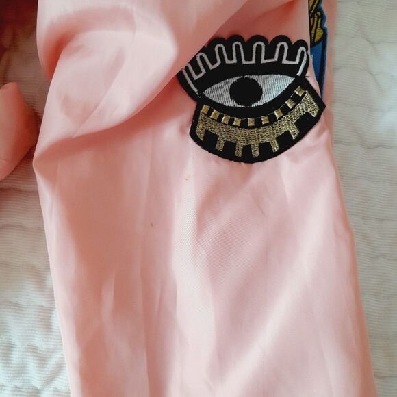 36.5 Long Bomber Jacket Patches Sporty Casual sz: S - Picture 9 of 10